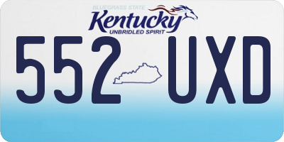 KY license plate 552UXD