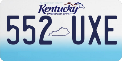 KY license plate 552UXE
