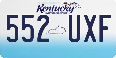 KY license plate 552UXF