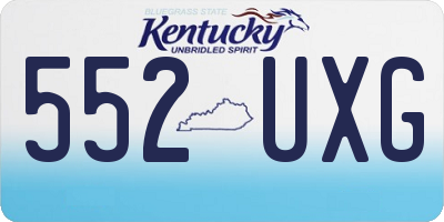 KY license plate 552UXG