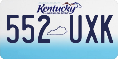KY license plate 552UXK