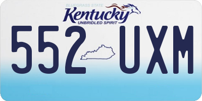 KY license plate 552UXM