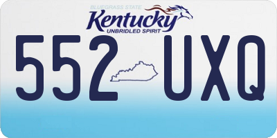 KY license plate 552UXQ