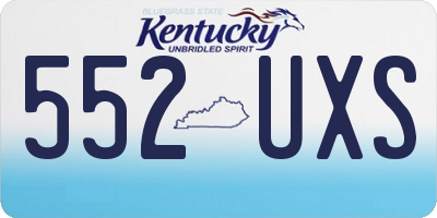 KY license plate 552UXS