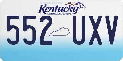 KY license plate 552UXV