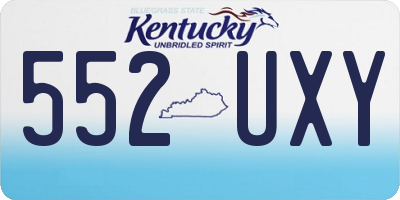 KY license plate 552UXY