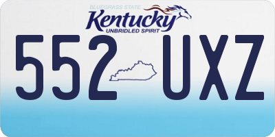KY license plate 552UXZ