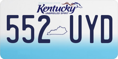 KY license plate 552UYD