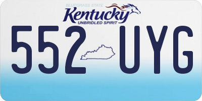 KY license plate 552UYG
