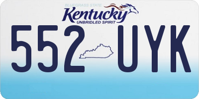 KY license plate 552UYK