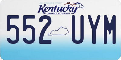 KY license plate 552UYM