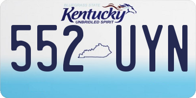 KY license plate 552UYN