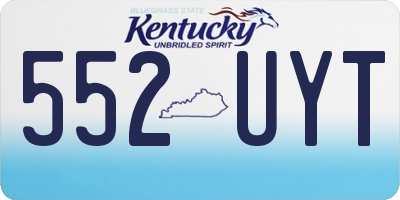KY license plate 552UYT
