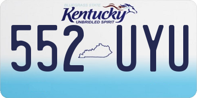 KY license plate 552UYU