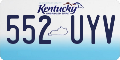 KY license plate 552UYV