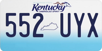 KY license plate 552UYX