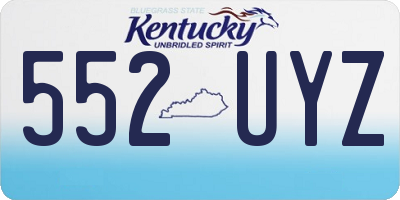 KY license plate 552UYZ