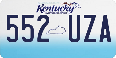 KY license plate 552UZA