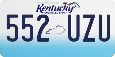 KY license plate 552UZU