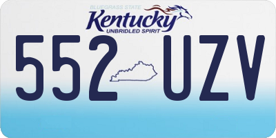 KY license plate 552UZV