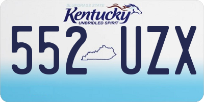 KY license plate 552UZX