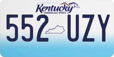 KY license plate 552UZY