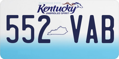 KY license plate 552VAB