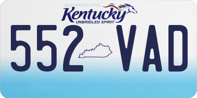 KY license plate 552VAD