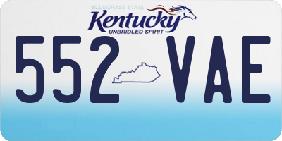 KY license plate 552VAE