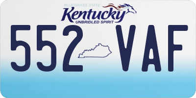 KY license plate 552VAF