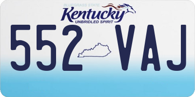 KY license plate 552VAJ