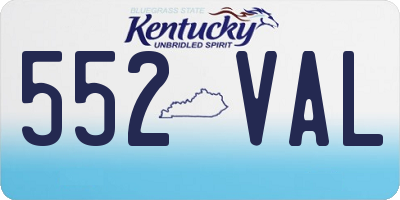 KY license plate 552VAL