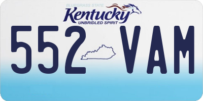 KY license plate 552VAM