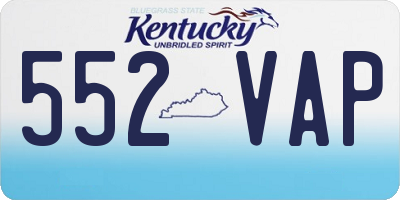 KY license plate 552VAP