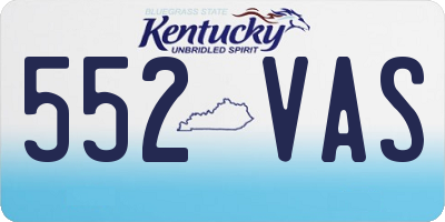 KY license plate 552VAS