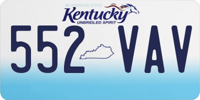KY license plate 552VAV