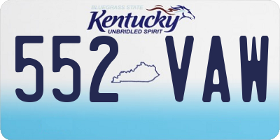 KY license plate 552VAW