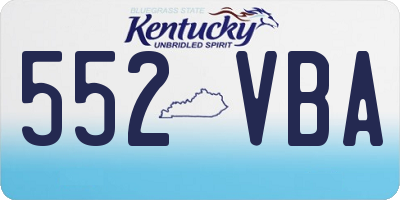 KY license plate 552VBA
