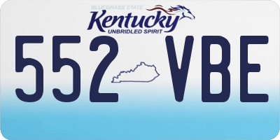 KY license plate 552VBE