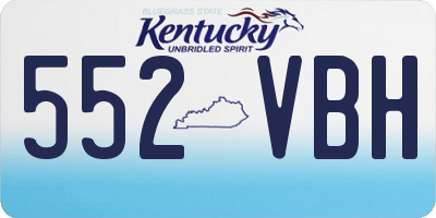 KY license plate 552VBH