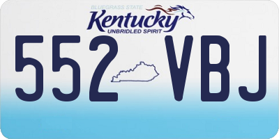 KY license plate 552VBJ