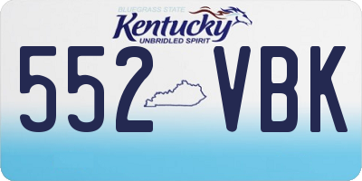 KY license plate 552VBK