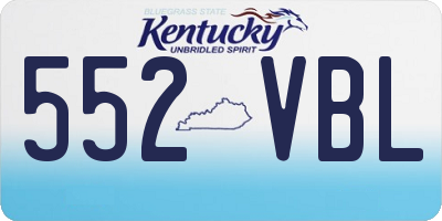 KY license plate 552VBL