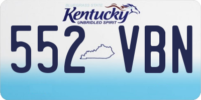 KY license plate 552VBN