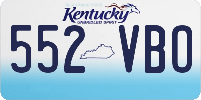 KY license plate 552VBO