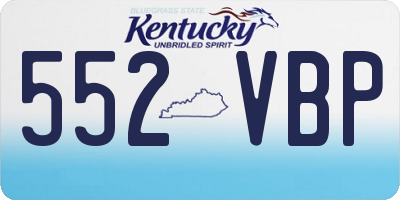 KY license plate 552VBP