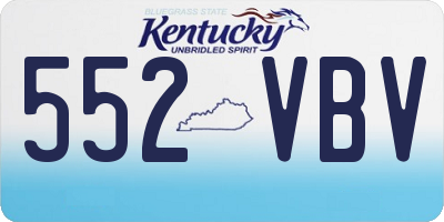 KY license plate 552VBV