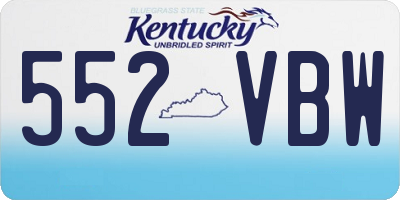 KY license plate 552VBW