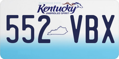 KY license plate 552VBX