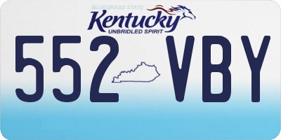 KY license plate 552VBY